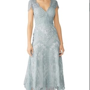 Catherine Deane Blue Lace Miya Midi Dress Size 4 Small